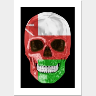 Oman Flag Skull - Gift for Omani With Roots From Oman Posters and Art